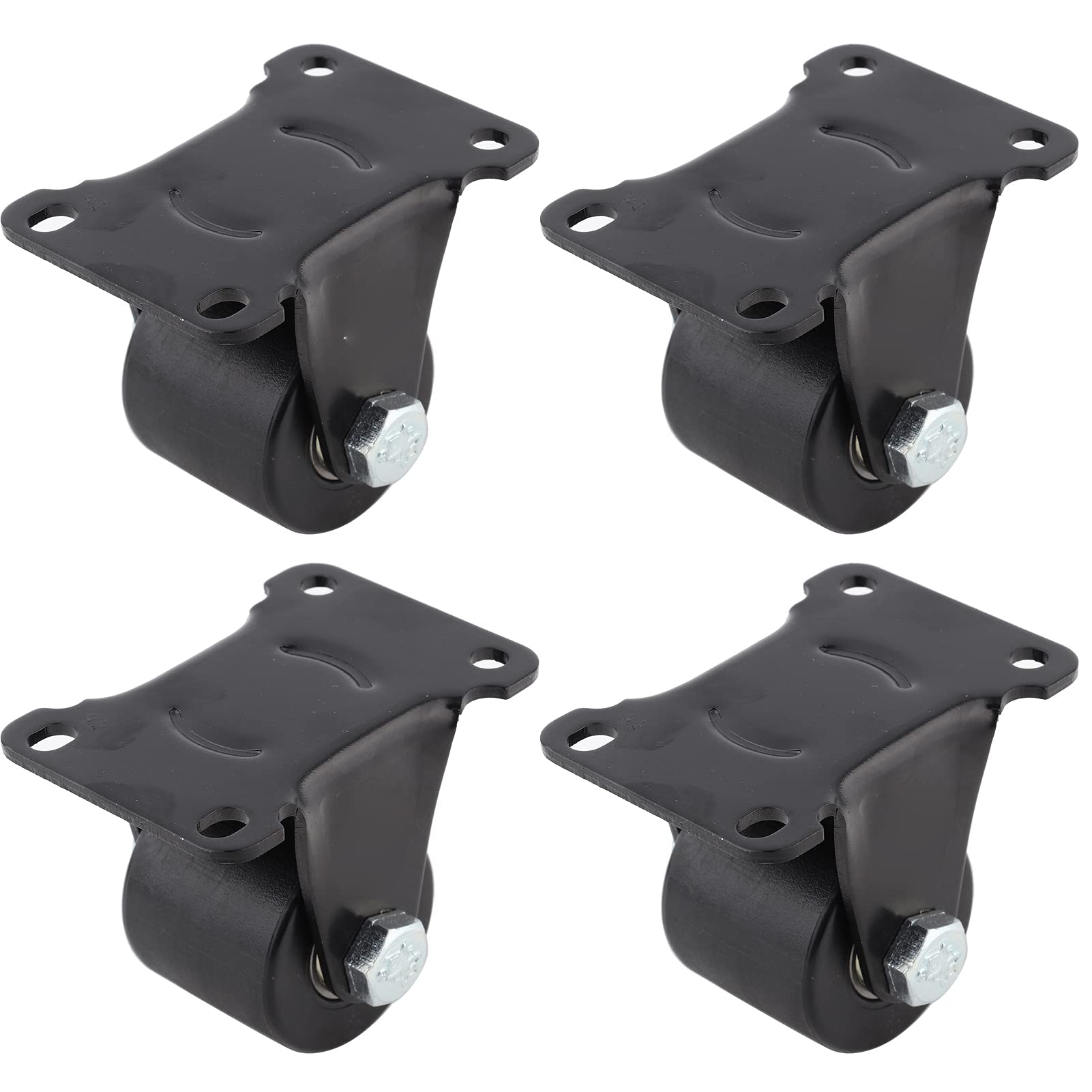Ruote in nylon da 2 pollici con piastra superiore in metallo e baricentro basso, set di 4 ruote girevoli fisse e girevoli per carrozze ristorante, carrelli e auto leggere