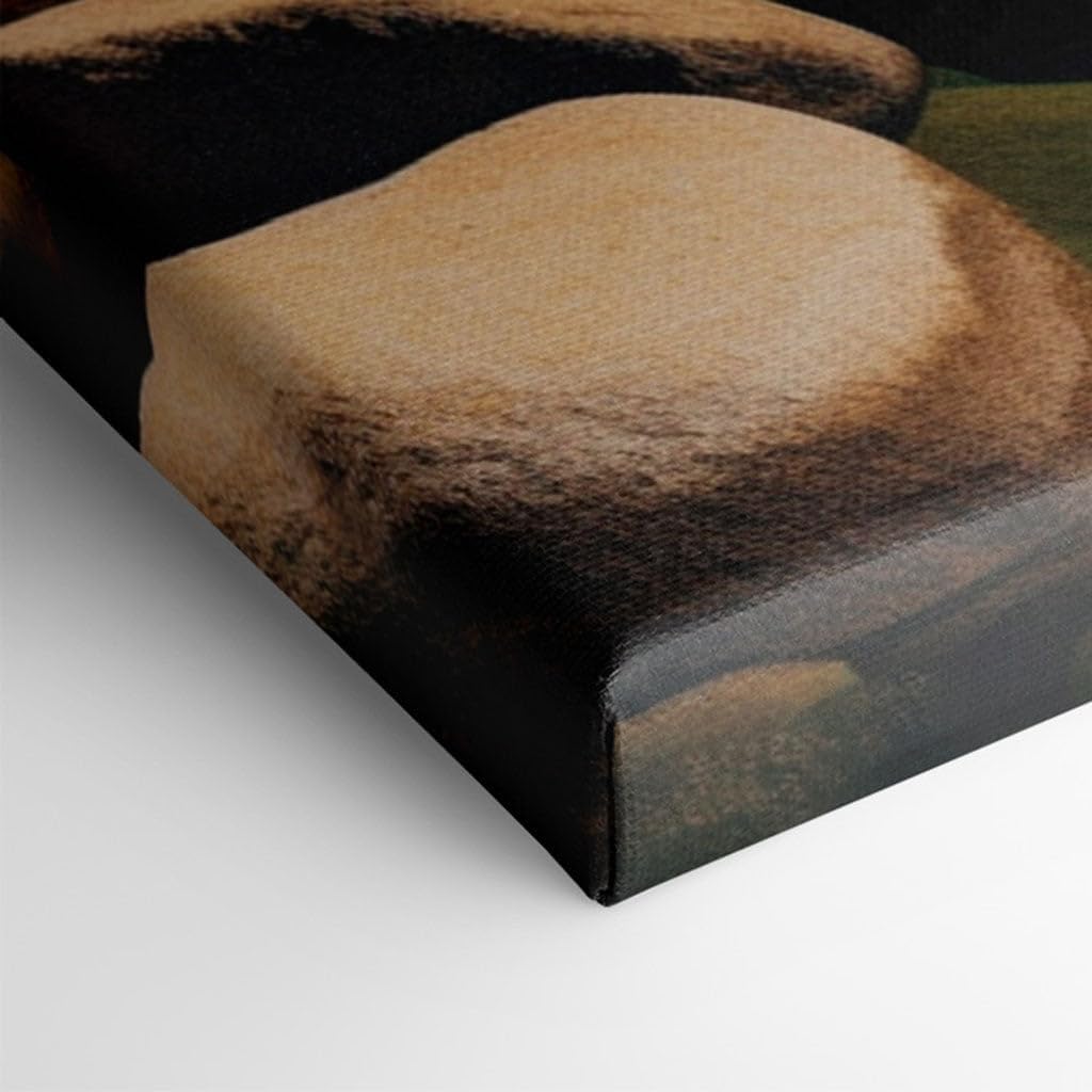 Canvas for Living room. Autumn's Embrace by the Sapphire Lake - A Symphony of Nature�s Palette, 27 x 18 inch Canvas Wall Art - Contemporary Masterpieces - Modern Home Decor - 69x46 cm (27x18 inch)