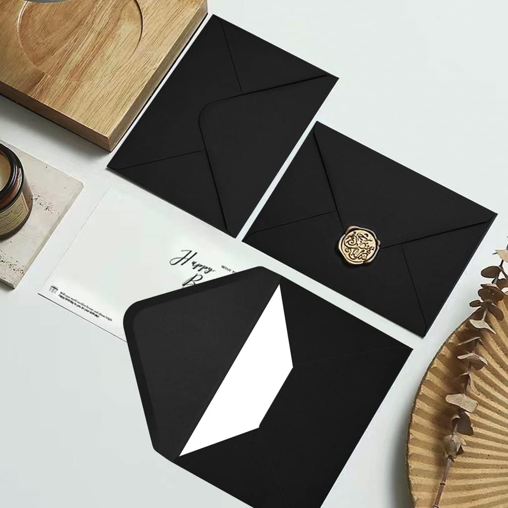 50 Packs of A7 Envelopes for Invitation, Black 5x7 Envelopes with V Flap, Great for Graduation, Invitation, Baby Shower, Wedding and RSVP Cards (Black) - Image 6