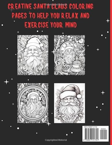 Santa Claus Coloring Book for Adults and Teens: Christmas Meditation Coloring Pages to help you rela