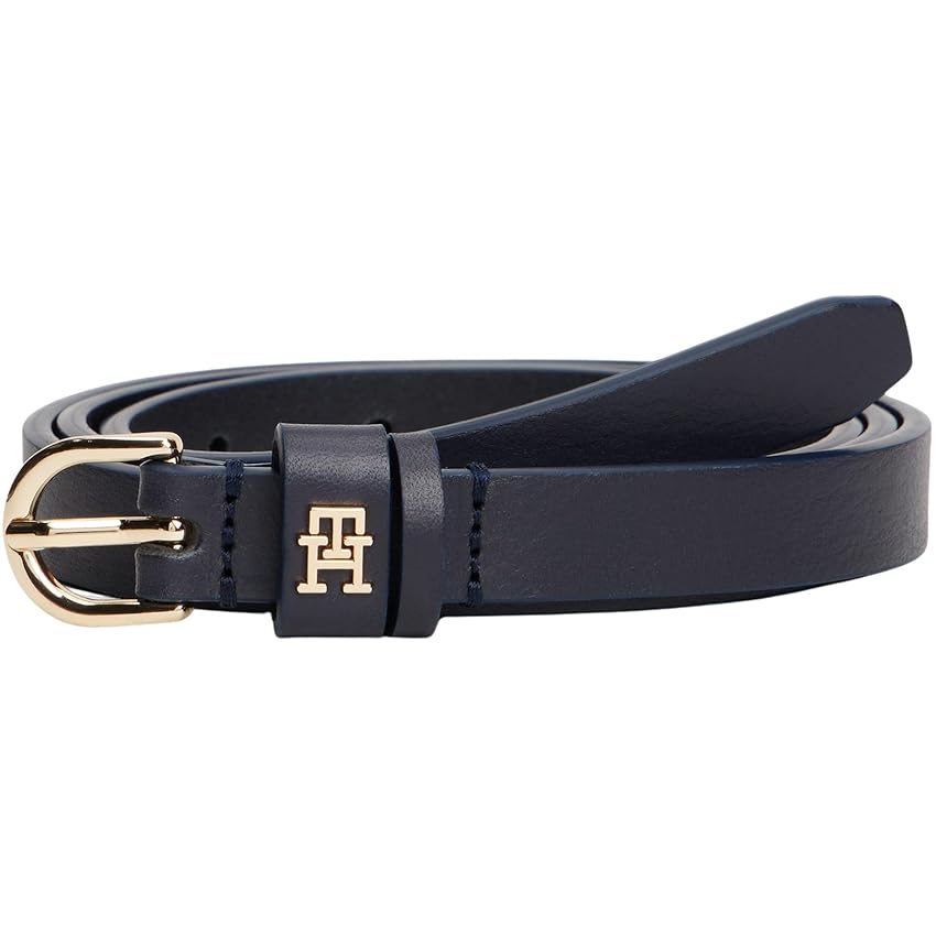Tommy Hilfiger Donna Cintura Essential Effortless 1,5 cm Cintura in Pelle, Blu (Space Blue), 110 cm