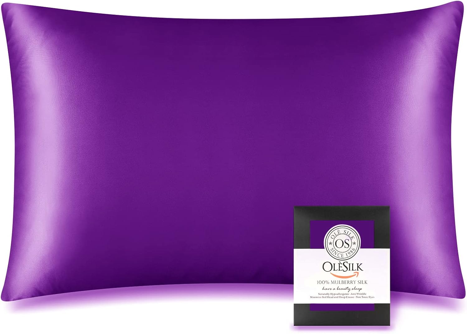 OLESILK 100 Mulberry Silk Pillow Cases Standard Size, Real Pure 19
