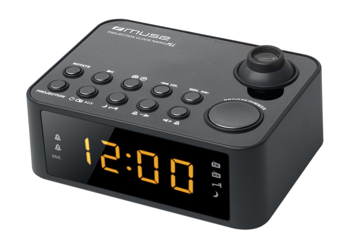 Muse M-178P Radiowecker – Digitaler Wecker mit Uhrzeit-Projektion, Dual-Alarm, Schlummerfunktion & UKW/MW Radio