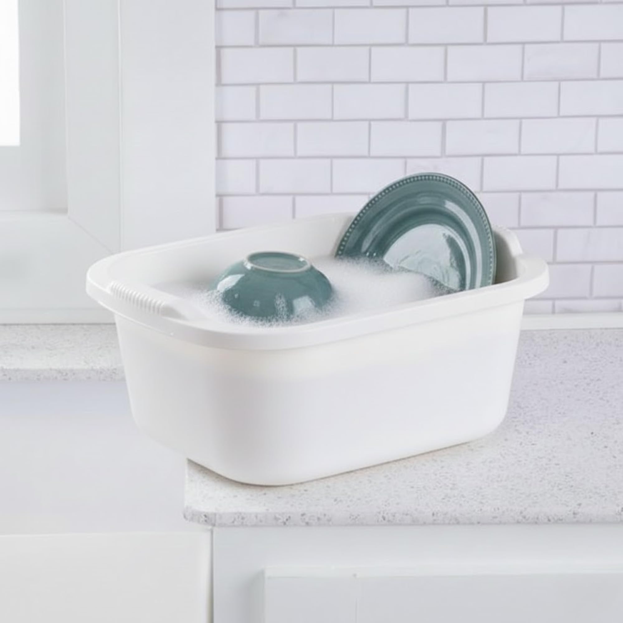 White Plastic Wash Tub - Foot Soak Basin -9 White Plastic Wash Tub - Foot Soak Basin -9