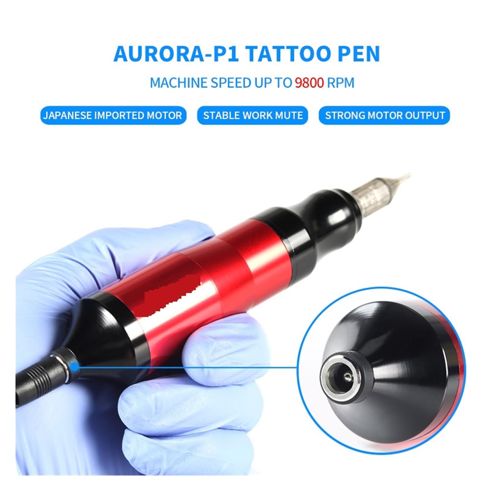 Kit di tatuaggi Kit Completo For Macchinetta For Tatuaggi For Principianti Penna Rotativa For Tatuaggi Aurora Tattoo Power Con Kit Di Set For Tatuaggi Con Inchiostro A Cartuccia Da 10 Pezzi Per princi
