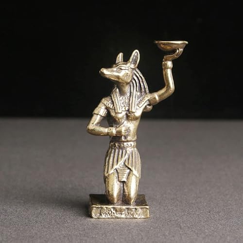 Miniatura 6 de ARTIBETTER Estatua de Hades Escultura Retro Latón Anubis Decorativa Estatua de Anubis Estatua de Latón Estatua de Escritorio Estatua Estatua de Dios