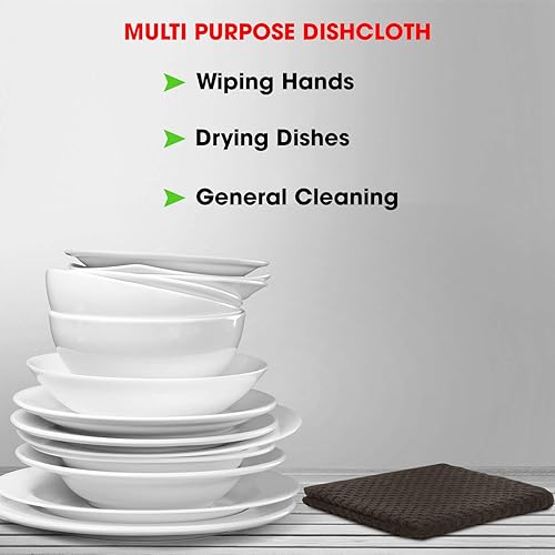 Miniatura 5 de TALVANIA Paños de cocina  100% rizo de algodón  Paquete de 12  12 x 12 pulgadas  Trapos de cocina suaves y absorbentes  Paños de limpieza  Paños de