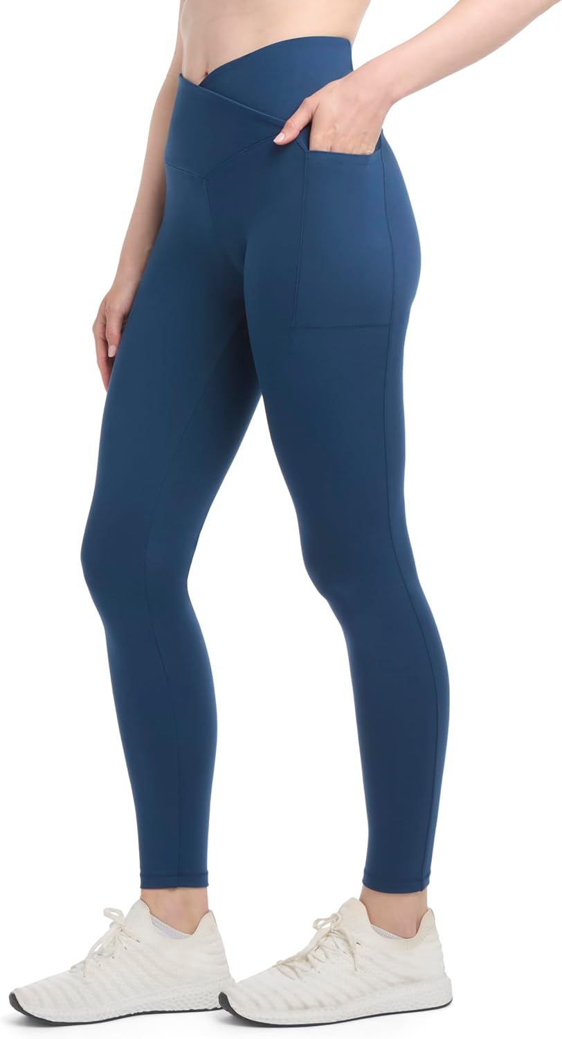 Danskin Women's Studio Cross Waist Full Length Leggings