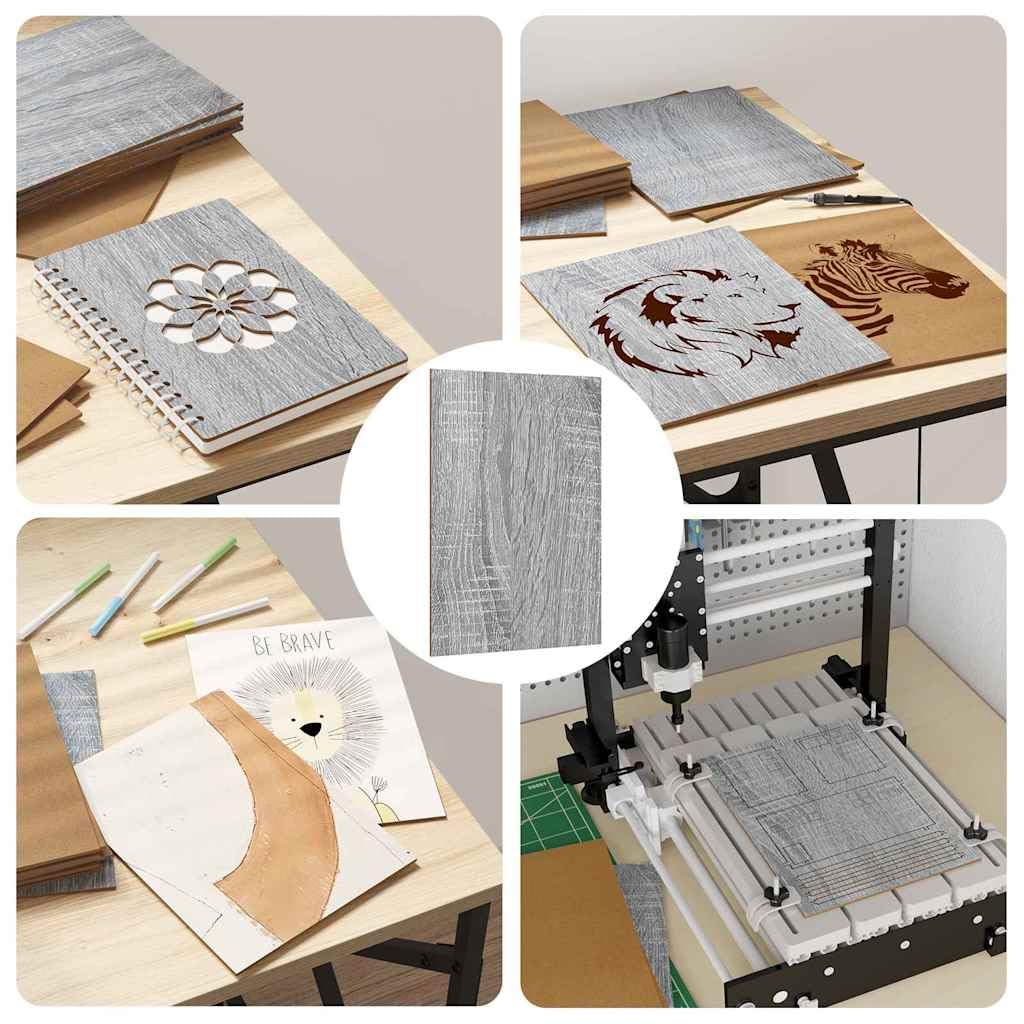 Placas decorativas de madera Sonoma gris, 12 unidades, 21 x 30 x 0,27 cm, madera para manualidades, para pintar formas, placas de madera, rotulación, cumpleaños infantiles, juego de manualidades para