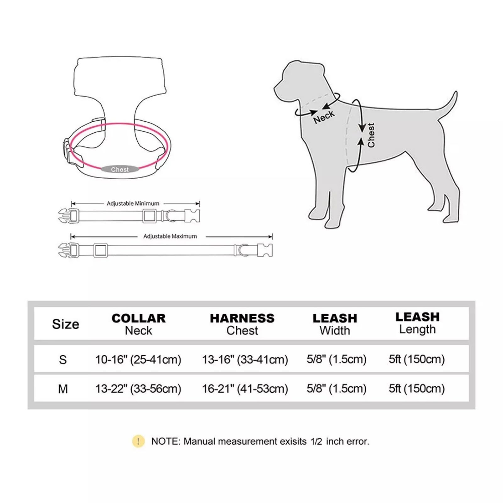 Juego de arnés y correa para perros medianos y pequeños, 3 collares y correas ajustables con pajarita, chaleco acolchado de malla suave transpirable para cachorros y perros pequeños, rosa, M