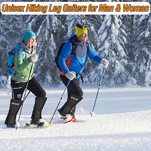 QTECLOR-Leg-Gaiters-Waterproof-Snow-Boot-Gaiters-for-Snowshoeing-Hiking-Hunting-Running-Motorcycle-Anti-Tear-Oxford-Fabric-TPU-Instep-Belt-Metal-Shoelace-Hook-for-Outdoor