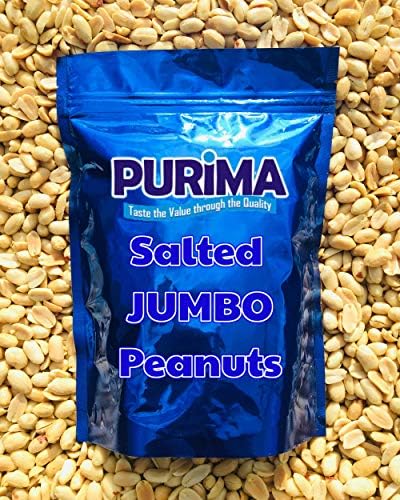 Salted Peanuts 1kg JUMBO Nut Extra Large Roasted Salted Peanut Whole Pub Nuts Snack PREMIUM - Source of Protein Fibre Ideal for Keto Paleo for making Homemade Peanut Butter Non GMO Vegan Snacks PURIMA