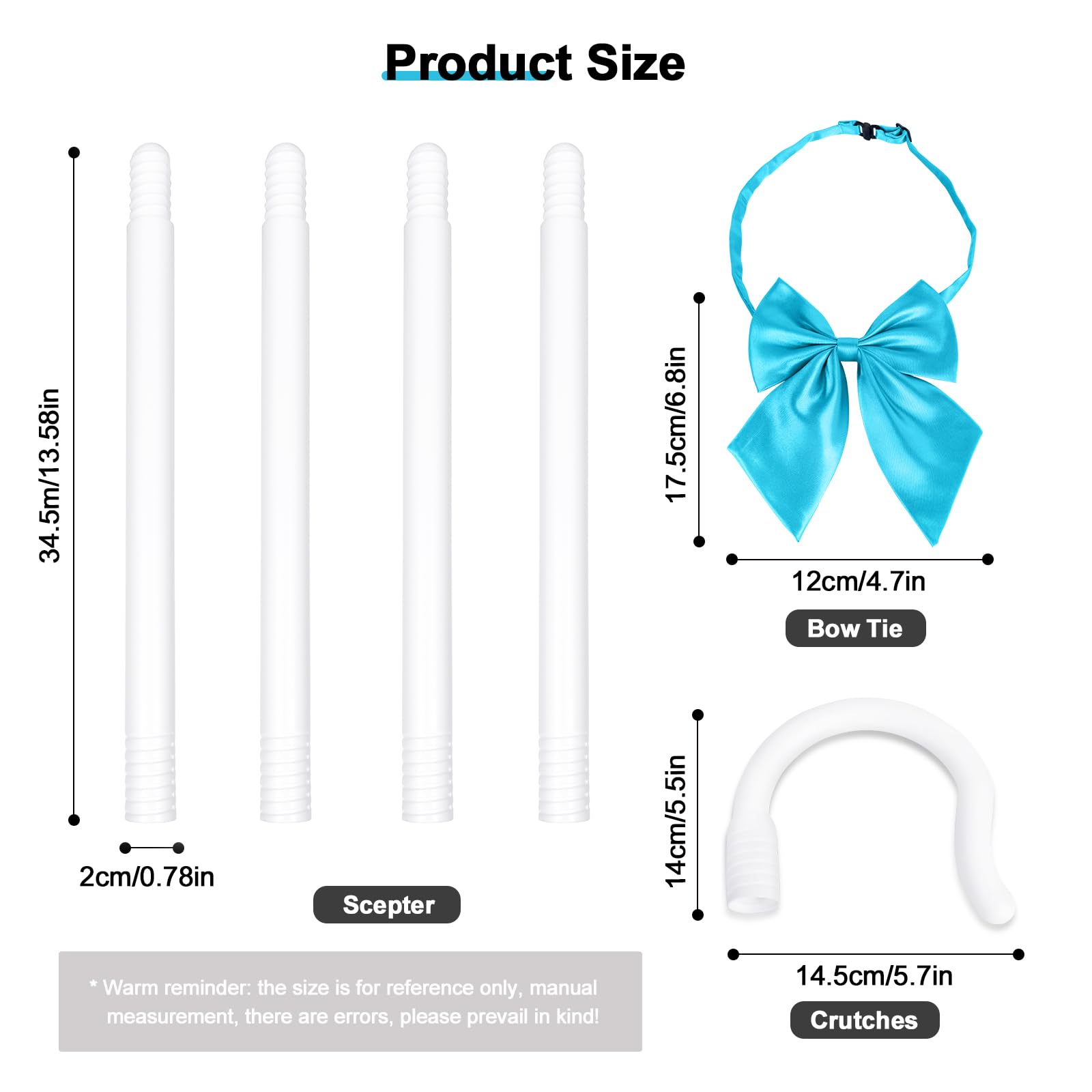 Spinosaurus 52 Inch Shepherd's Crook with Bow White Shepherd Staff Shepherd's Stick Nativity Costume Accessories Cosplay Cane Prop - Image 2