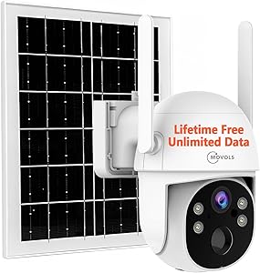 Lifetime-Free-Data 4G-LTE-Cellular Solar-Security-Camera Wireless Outdoor: No Monthly Fees Unlimited Data 2K Surveillance PTZ Camera for No WiFi Remote Monitoring, Built-in VSIM Card, 64GB Storage asin的图片