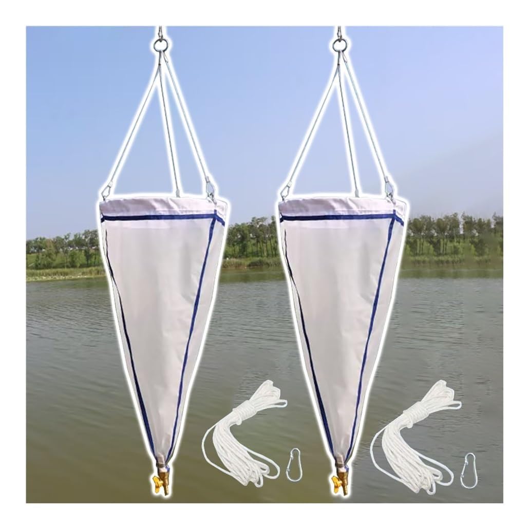2 Pack Plankton Collection Net - 64/112μm Fine Mesh, 125/200 Mesh for Efficient Phytoplankton & Protozoa Harvesting, 23.62" Height, 11.8" Diameter(125Mesh)
