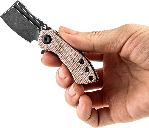 Miniatura 4 de KANSEPT Mini cuchillo de bolsillo Korvid con 1.45 pulgadas negro lavado a la piedra 60.6 in cuchillo plegable de bolsillo de hoja Jade G10 con mango