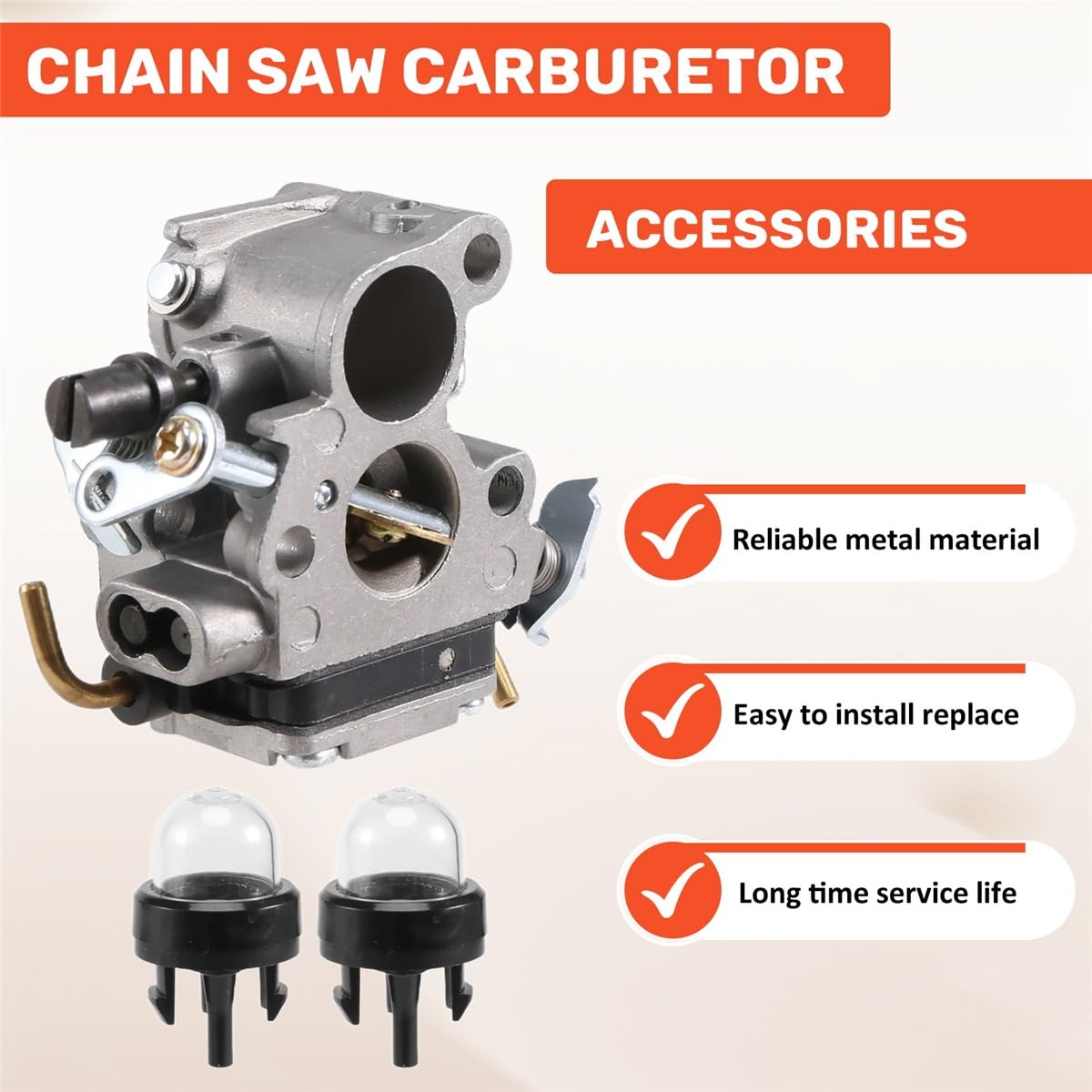Kit Carbu Carburador con filtro de aire y filtro de tubo de combustible para motosierra Husqvarna 235 235E 236 236E 240 240E