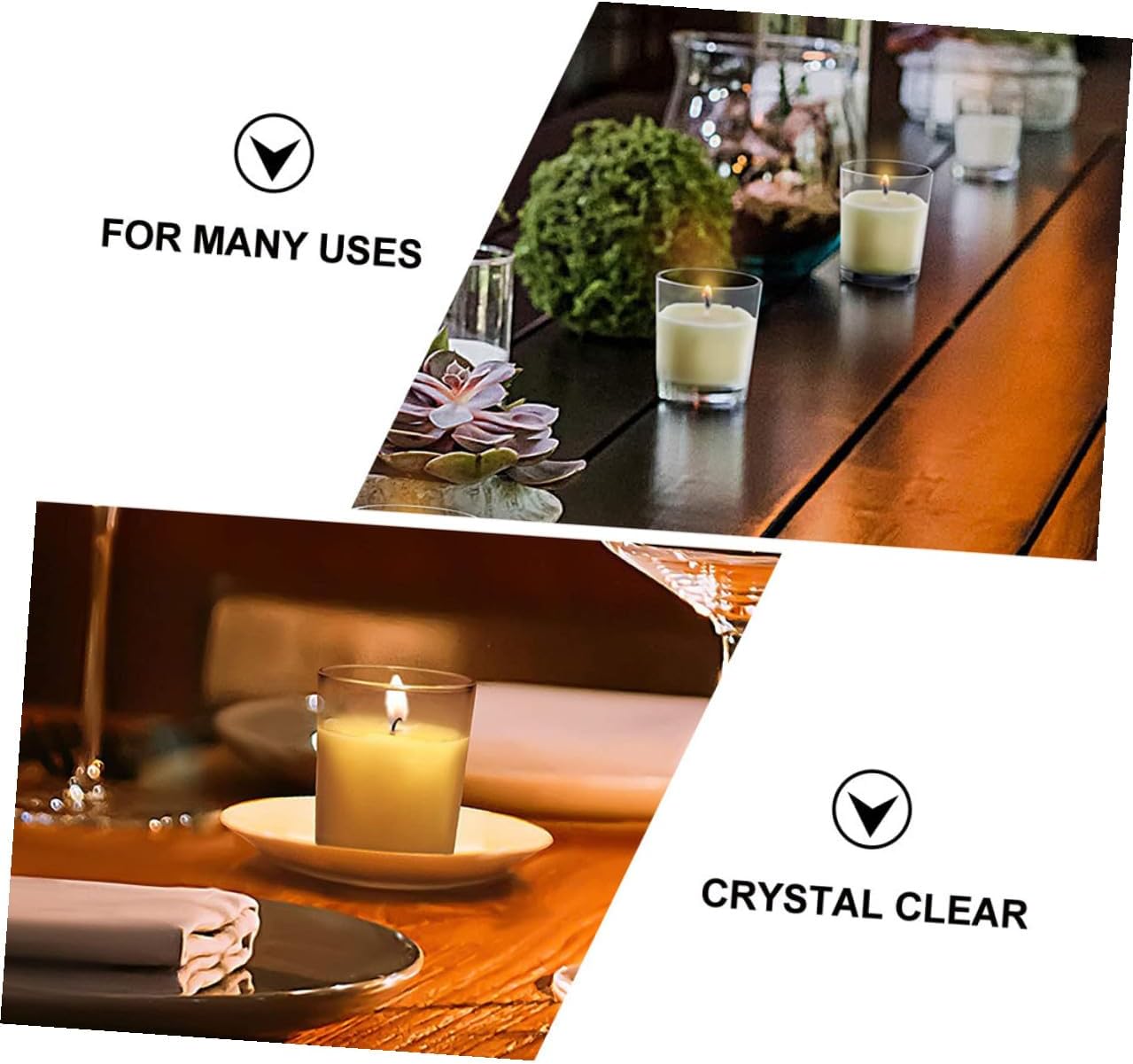 Beavorty Frosted Glass Candle Holder Set, 7.4cm Diameter Table Candlestick Cups, Romantic Candle Holders for Home Decor, 4pcs Set