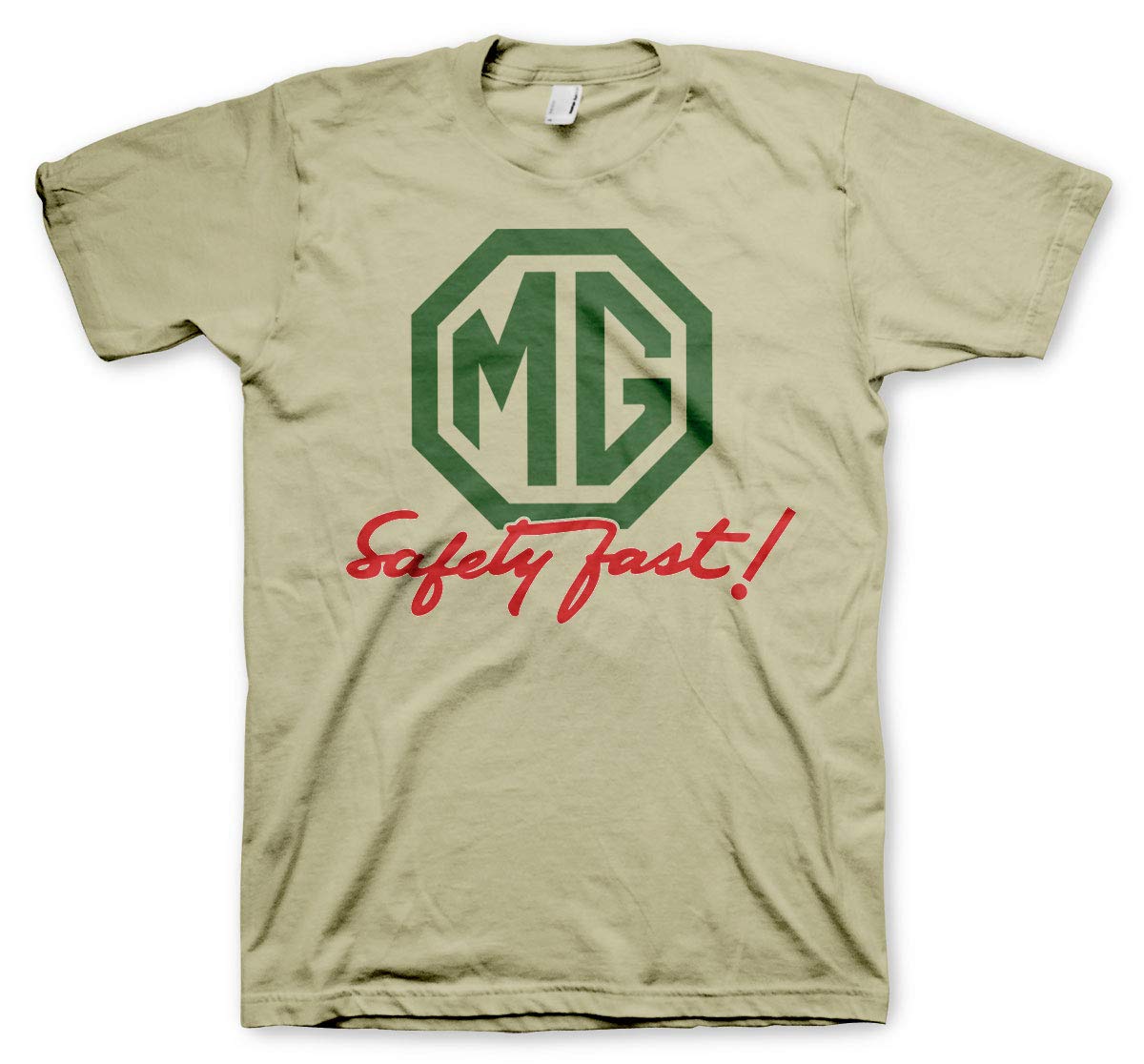 MG Officially Licensed Safely Fast Mens T-Shirt (Khaki), XL