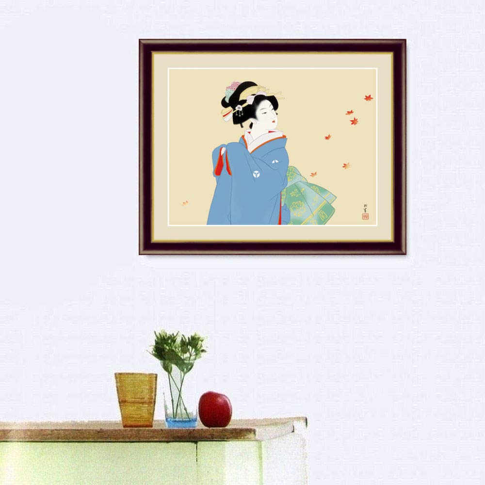 Amazon.co.jp: 上村松園 深き秋 F6号 高精彩工芸画 手彩補色 複製画