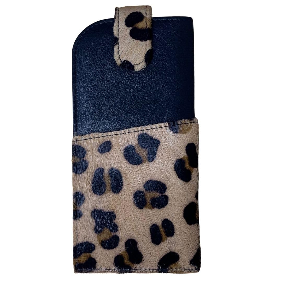 Mala Leather Leopard Wide Fitting Leather Glasses Case