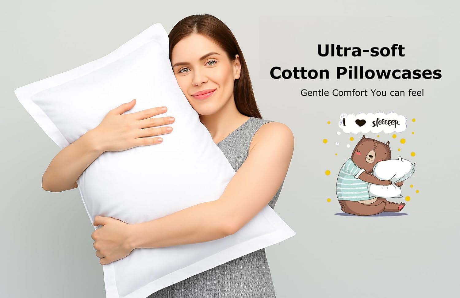 Comfort Beddings 2 Pack Oxford Pillowcases – 50x75cm Standard Pillow Covers – Premium Cotton-Polyester Blend – White Standard Pillow Cases with Envelope Closure – Hotel Quality