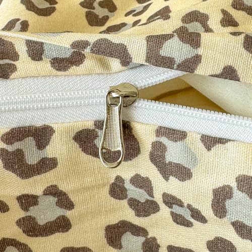 Image of VM VOUGEMARKET Leopard Duvet Cover Set Queen,Cream Grey,Muslin Cotton