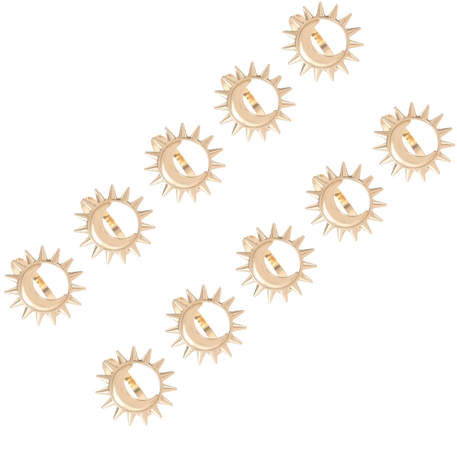 Jazuaiao Modern Metal Sun Moons Inspires Napkin Rings Tableware Accessories for Holiday Gatherings Dinner Parties Sustainable Table Decoration Napkin Clip