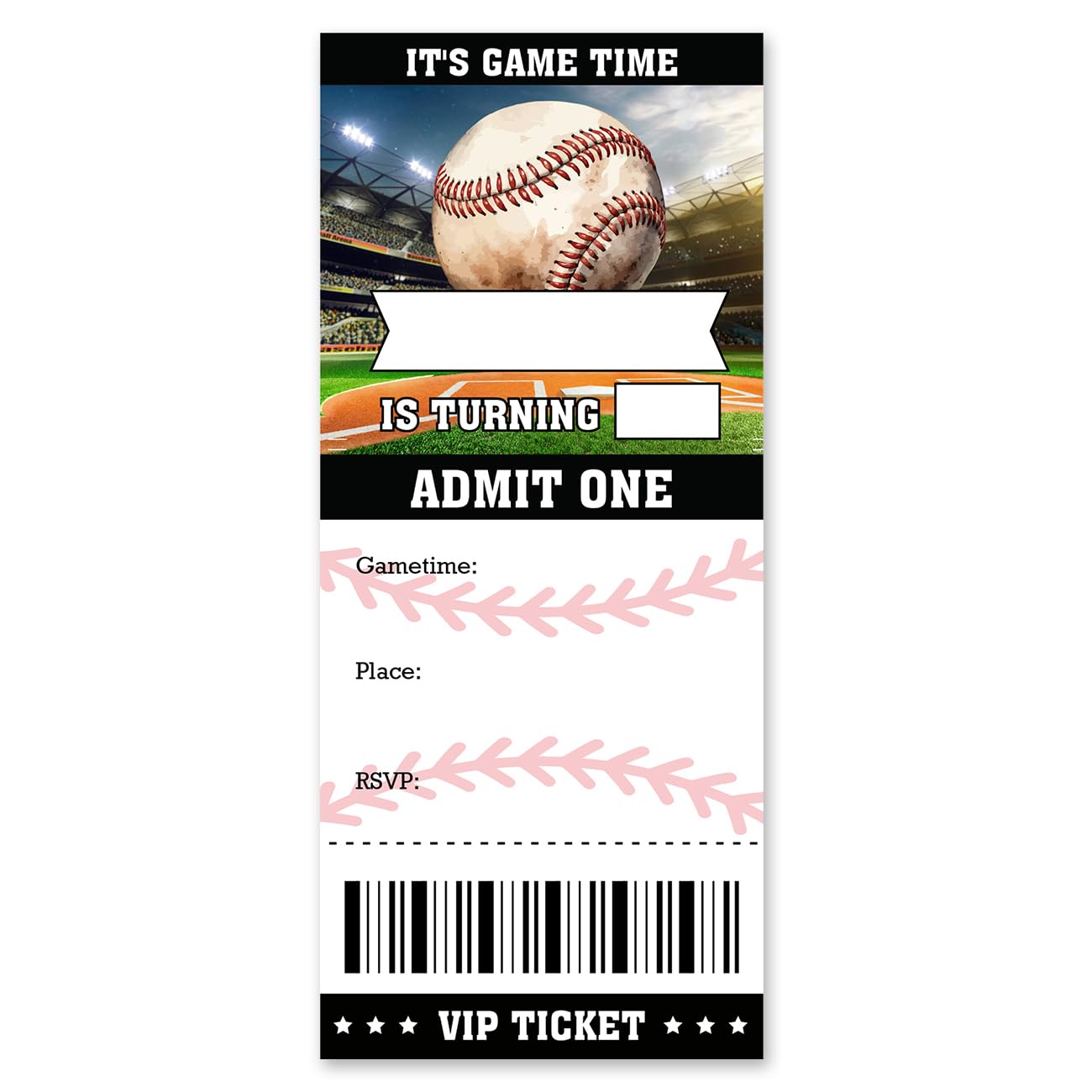 brayqu Baseball Birthday Party Invitations Boy Baseball Ticket Invitations Fill-in (20 Invitation Cards with Envelopes)