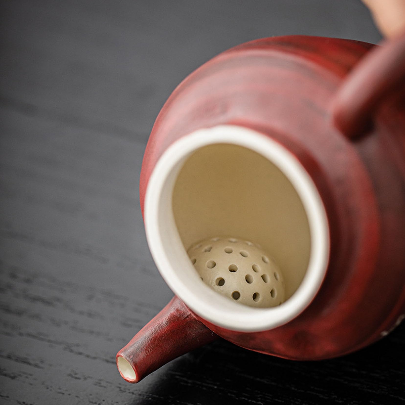 Chiński dzbanek do herbaty Kungfu, 150 ml, ręcznie wykonany dzbanek do herbaty, porcelana w stylu vintage, z sitkiem, odporny na wysokie temperatury, ręcznie wykonany ceramiczny dzbanek do herbaty, do