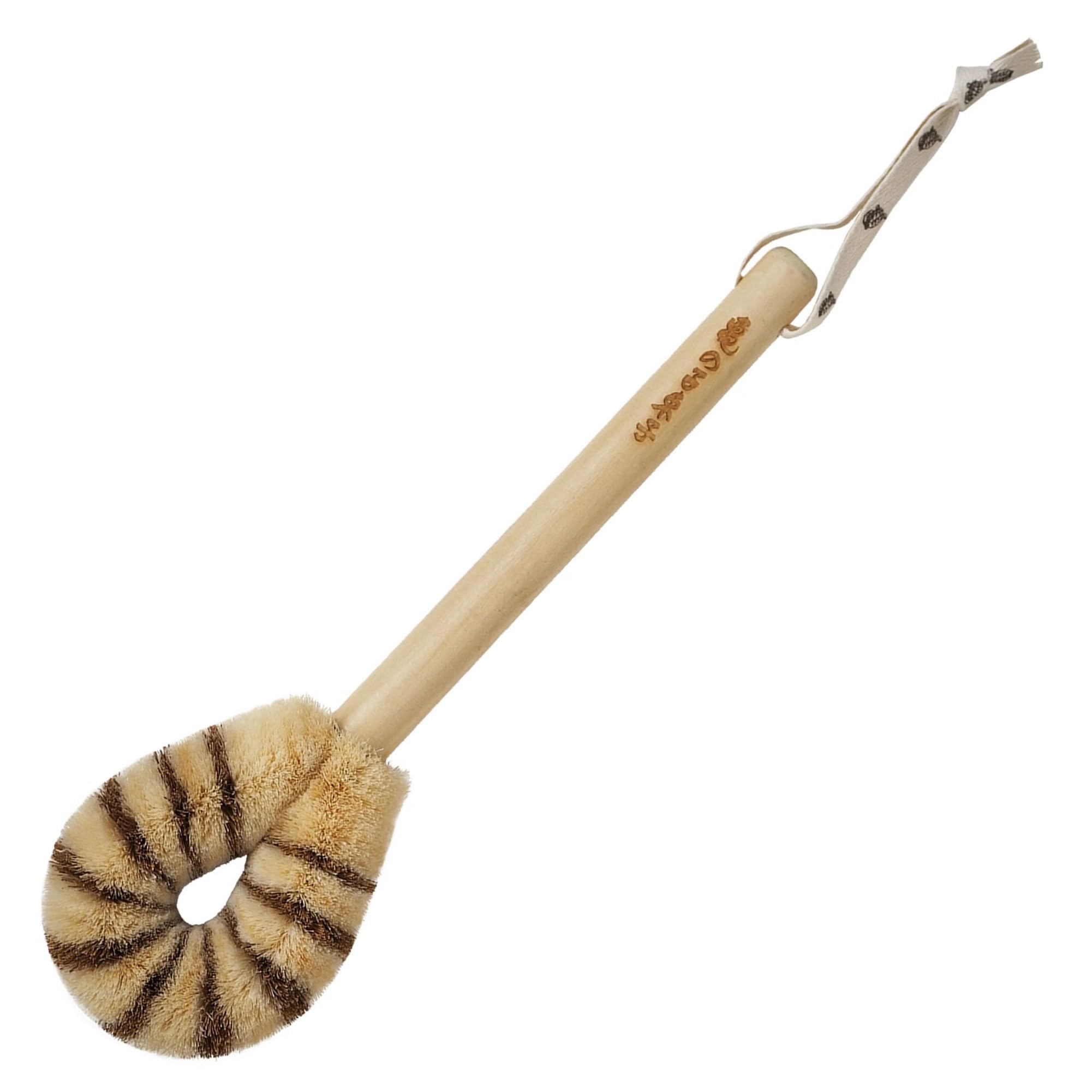 Kamenoko Tawashi, giapponese Tawashi Soft Back Scrub - Spazzola per corpo lungo in fibra di sisal, con manici in corda - Prodotto del Giappone