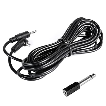 Fotoconic 10ft/3M 3.5mm to Male Flash PC Sync Cord Cable with 6.35mm to 3.5mm Jack Adapter for Studio Strobe Trigger Camera Lighting