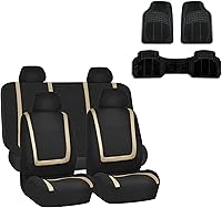 Vista 15 de FH Group Fundas de asiento de automóvil, accesorios interiores para automóviles, juego completo de fundas de asiento de tela plana única azul