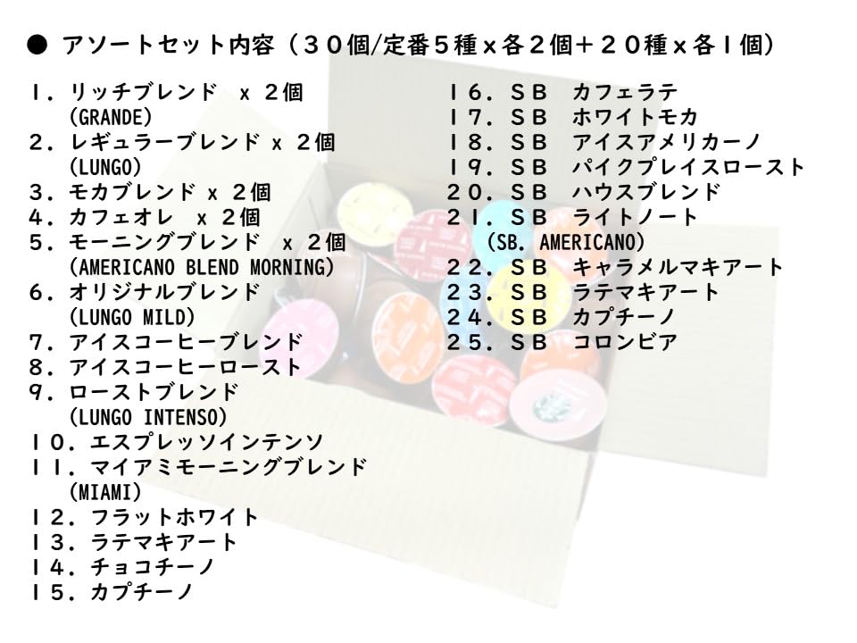 Amazon.co.jp: ドルチェ グスト用 コーヒーカプセル 30個 アソート