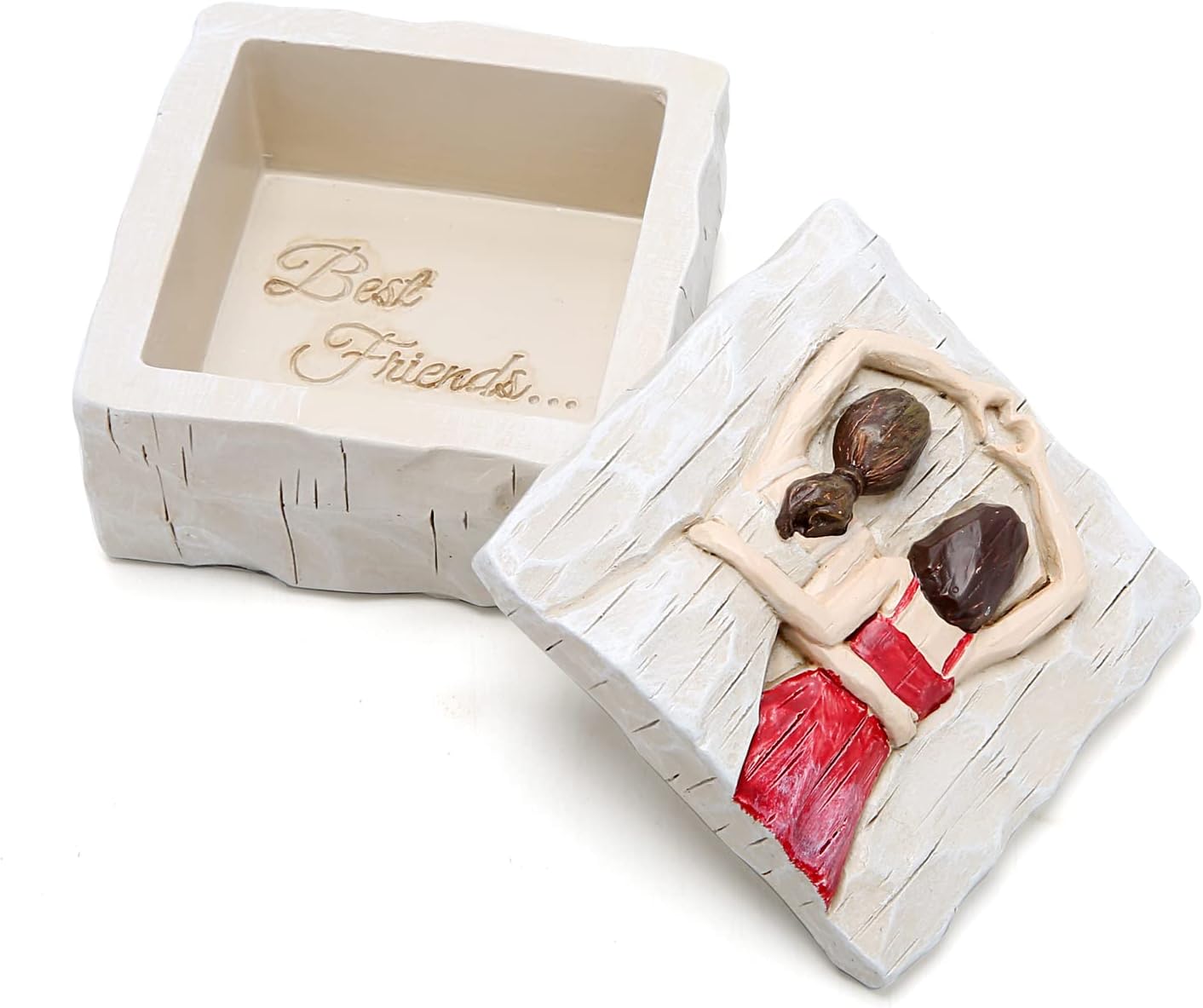 Hodao Square Jewelry Box for Female Friends/Friendship Anniversary Sculpted Hand-Painted Keepsake Box-Jewelry Home Decorative Box Decorative Boxes for Home décor -Gift to Commemorate Friendship Hodao Square Jewelry Box for Female Friends/Friendship Anniversary Sculpted Hand-Painted Keepsake Box-Jewelry Home Decorative Box Decorative Boxes for Home décor -Gift to Commemorate Friendship