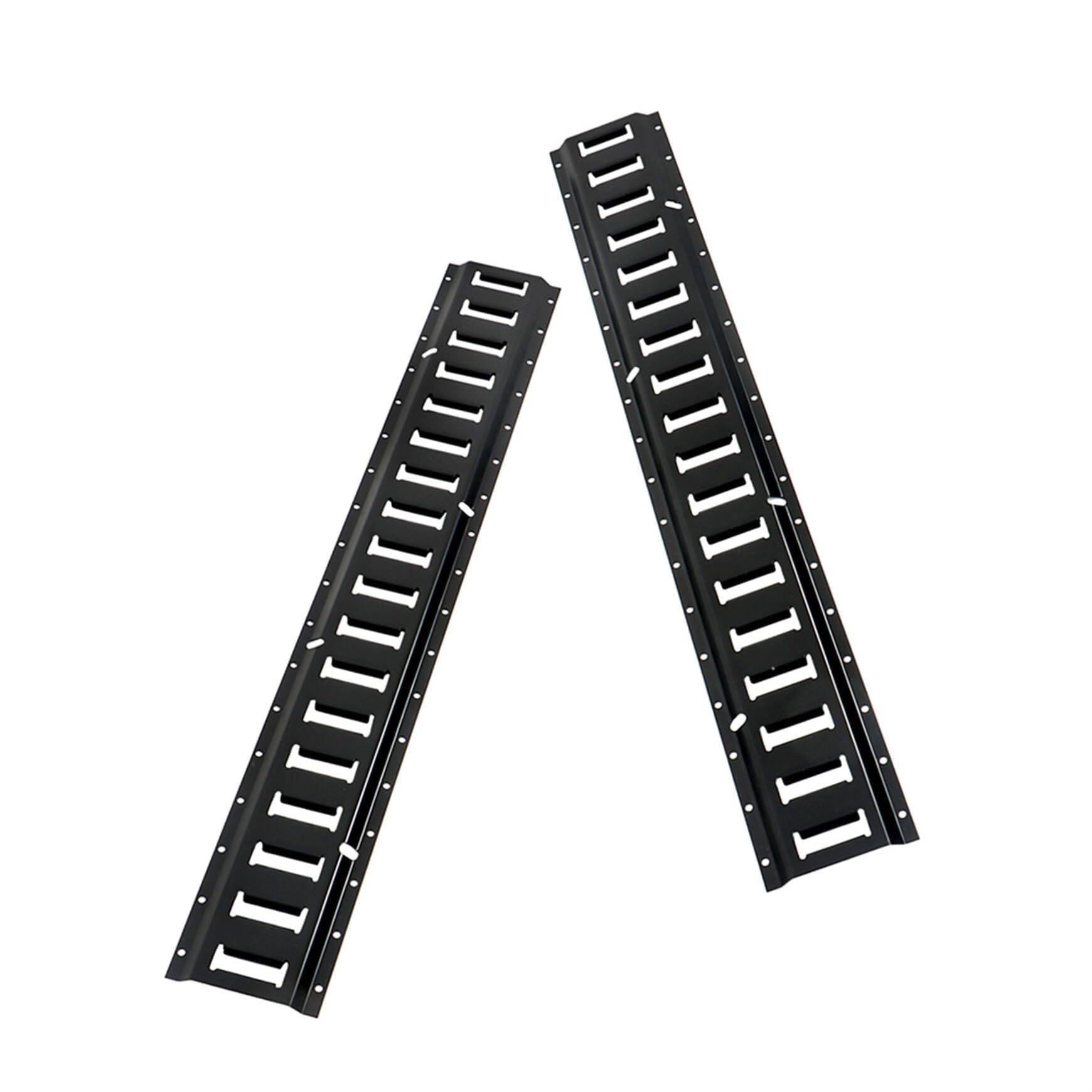 Silscvtt Kit di 2 guide di fissaggio per pista, verniciate a polvere, colore nero, per garage, furgoni, rimorchi, moto, ATV, carichi pesanti fino a 907,2 kg