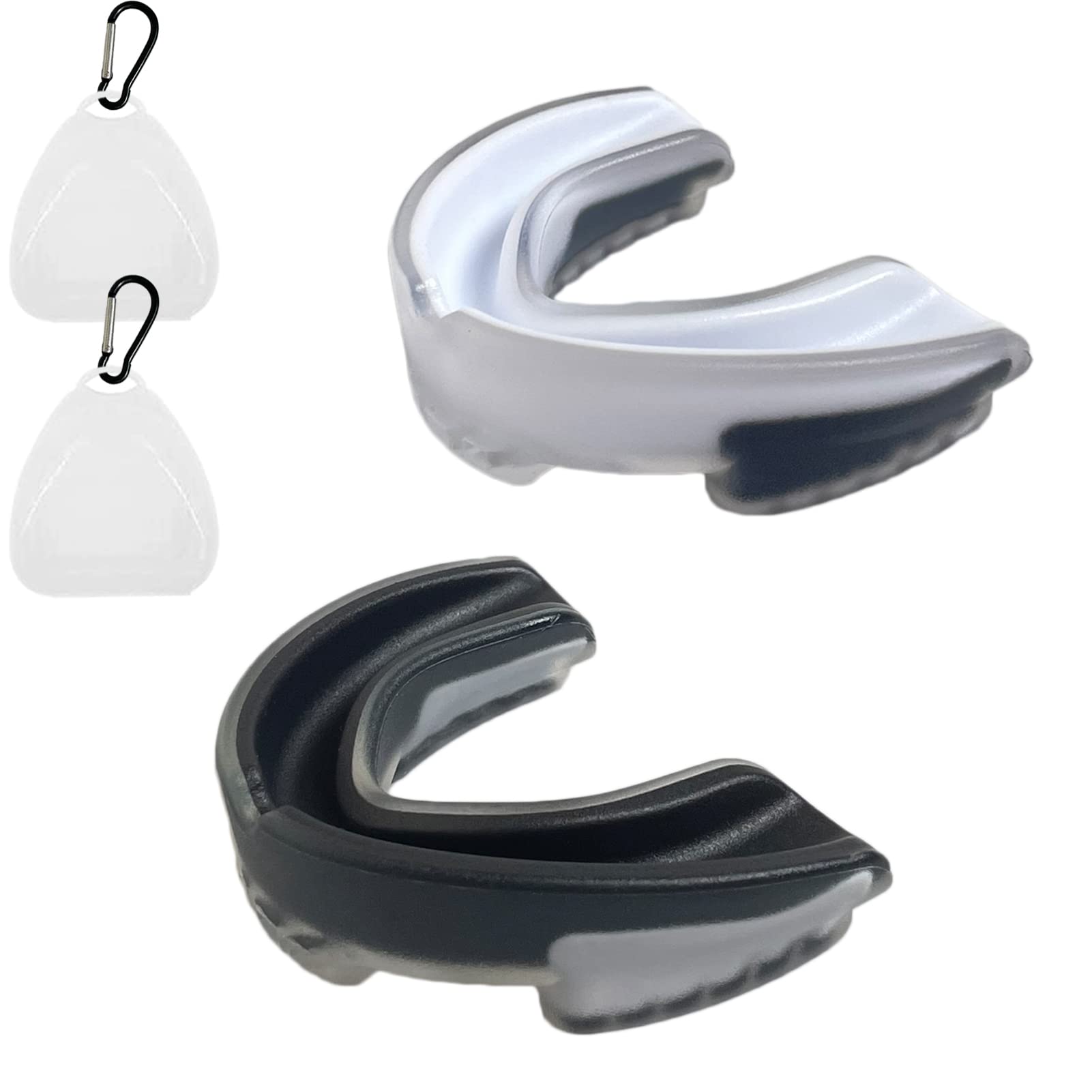 2 Stück Mundschutz Für Kampfsport - Anpassbarer Zahnschutz Mit Box & Karabiner