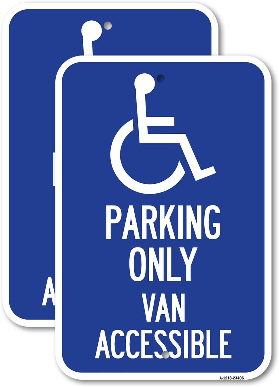 (2 Pack) Parking Lot Sign Entrance Only | 12" X 18" Heavy-Gauge Aluminum Sign | Rust Free Aluminum, Weather Resistant, Waterproof, Fade Resistant, 2 Pre-drilled Holes