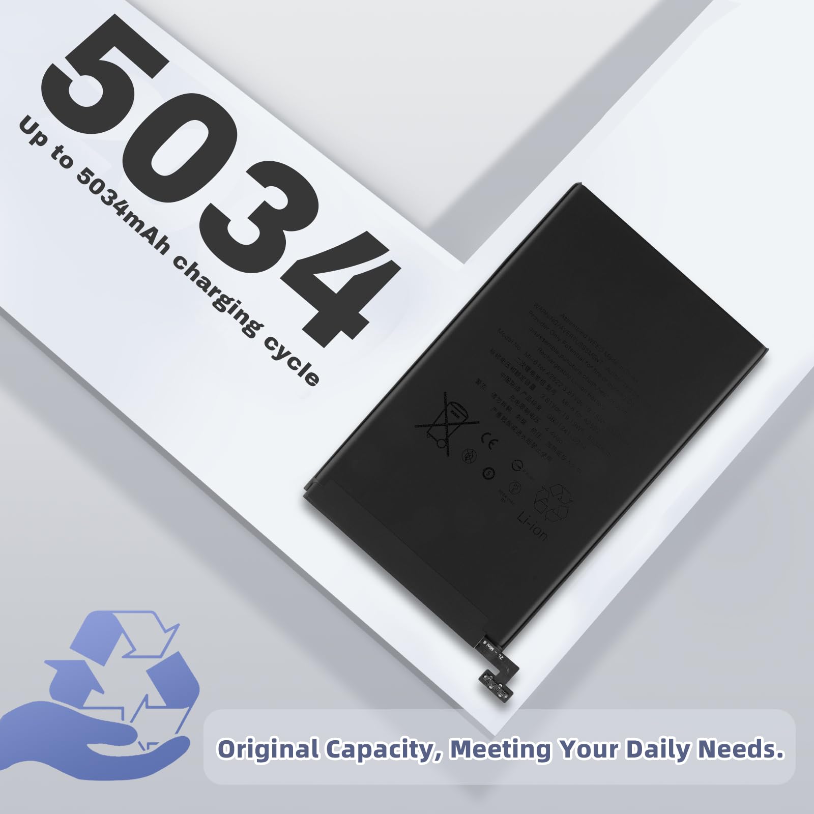 Nuova batteria di ricambio A2522 compatibile con Apple iPad Mini 2021 Gen 6 6th A2567 A2568 A2569 EMC 4043 4044 iPad 14,1 iPad14,2 Series con kit di strumenti gratuito.