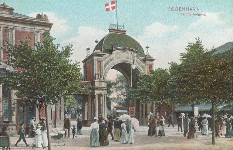 Entrada Tivoli, Copenhague - Imagen Vintage
