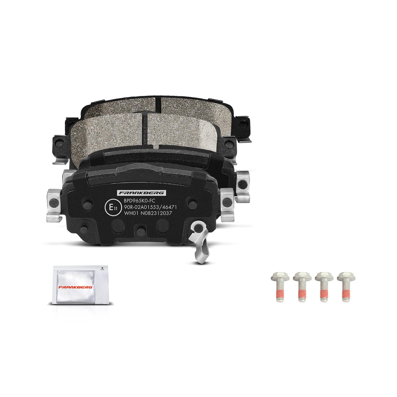 Frankberg Bremsensatz inkl. 2x Bremsscheiben + 4x Bremsbeläge Hinten Kompatibel mit Qashqai II SUV J11 J11 Kadjar HA HL Replace# 440606633R,D40604CA0A