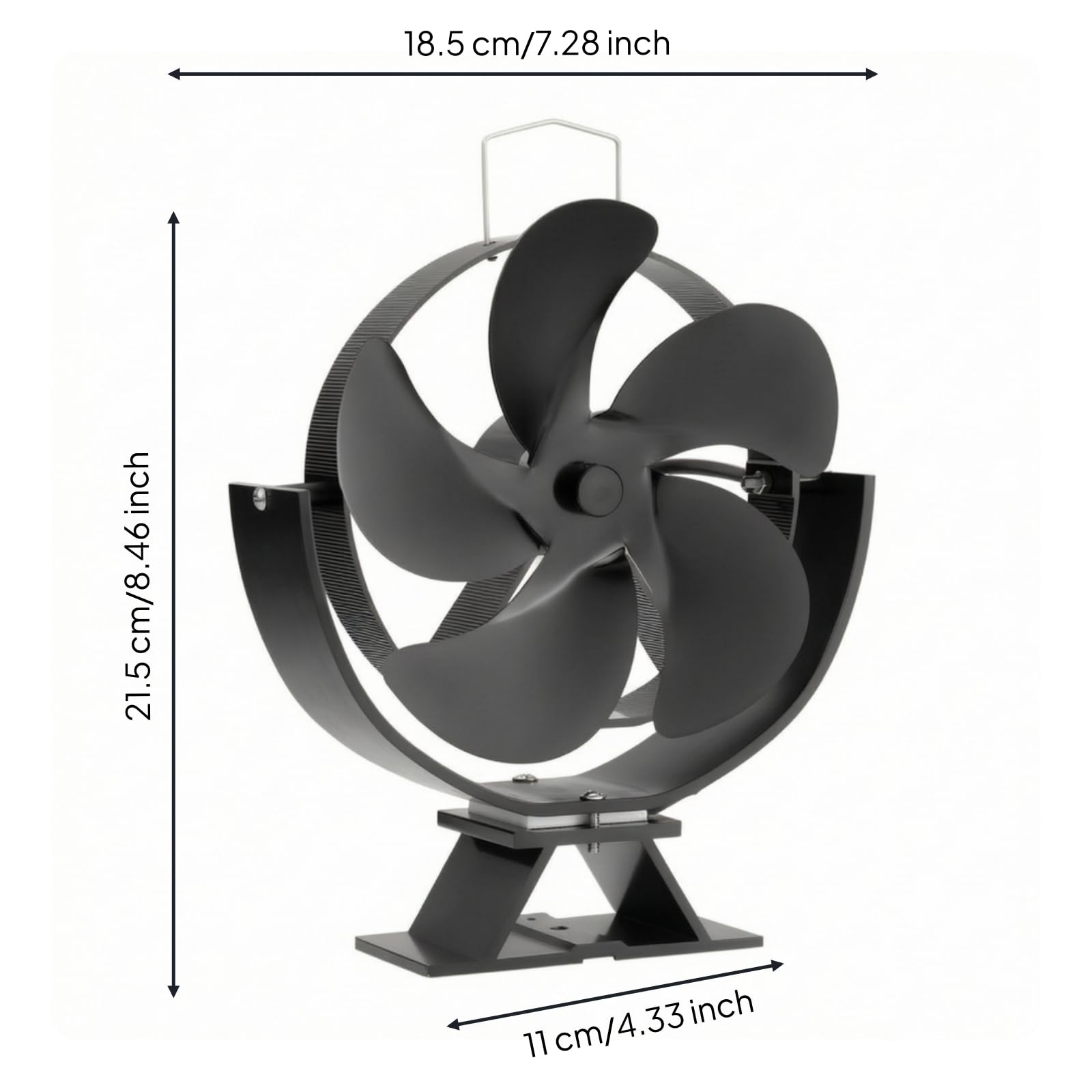 Ventilador de Chimenea Ajustable Ventilador de Estufa Ventilador Térmico Ventilador de Pared Circulación de Aire Horizontal sin Electricidad con, Xz132 5-Blade
