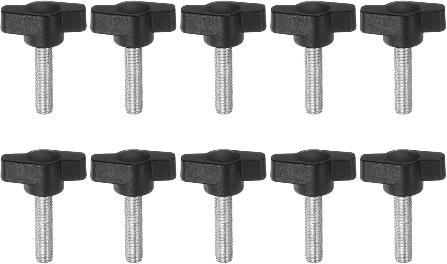20 Pack M6 X 12mm Tee Wing Thumb Screws - Standard