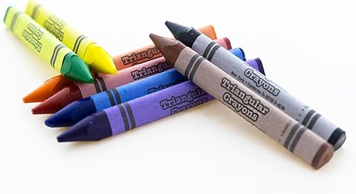 Miniatura 7 de BAZIC Crayons Jumbo Triangle 8 colores, colores surtidos, juego de crayones de dibujo no tóxicos para arte escolar, regalo para niños artistas,