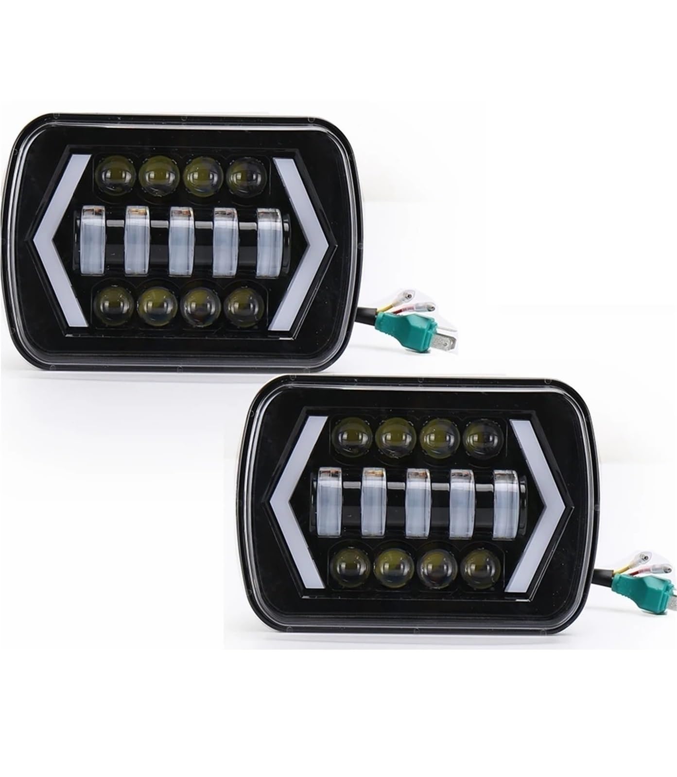 Indicatori Direzione Per Nissan 240SX(s13) H4 Faro Quadrato 90W 7x6'' 5X7 LED Impermeabile Bianco DRL Ambra Indicatore Di Direzione
