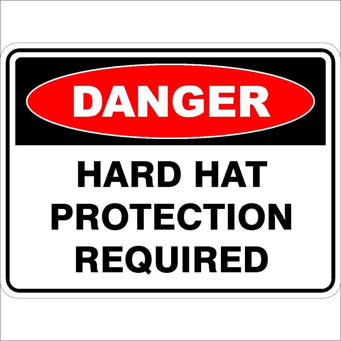 Hard Hat Protection Required Danger Signs Metal Tin Sign 8 x 12 inch for Industrial & Commercial Series