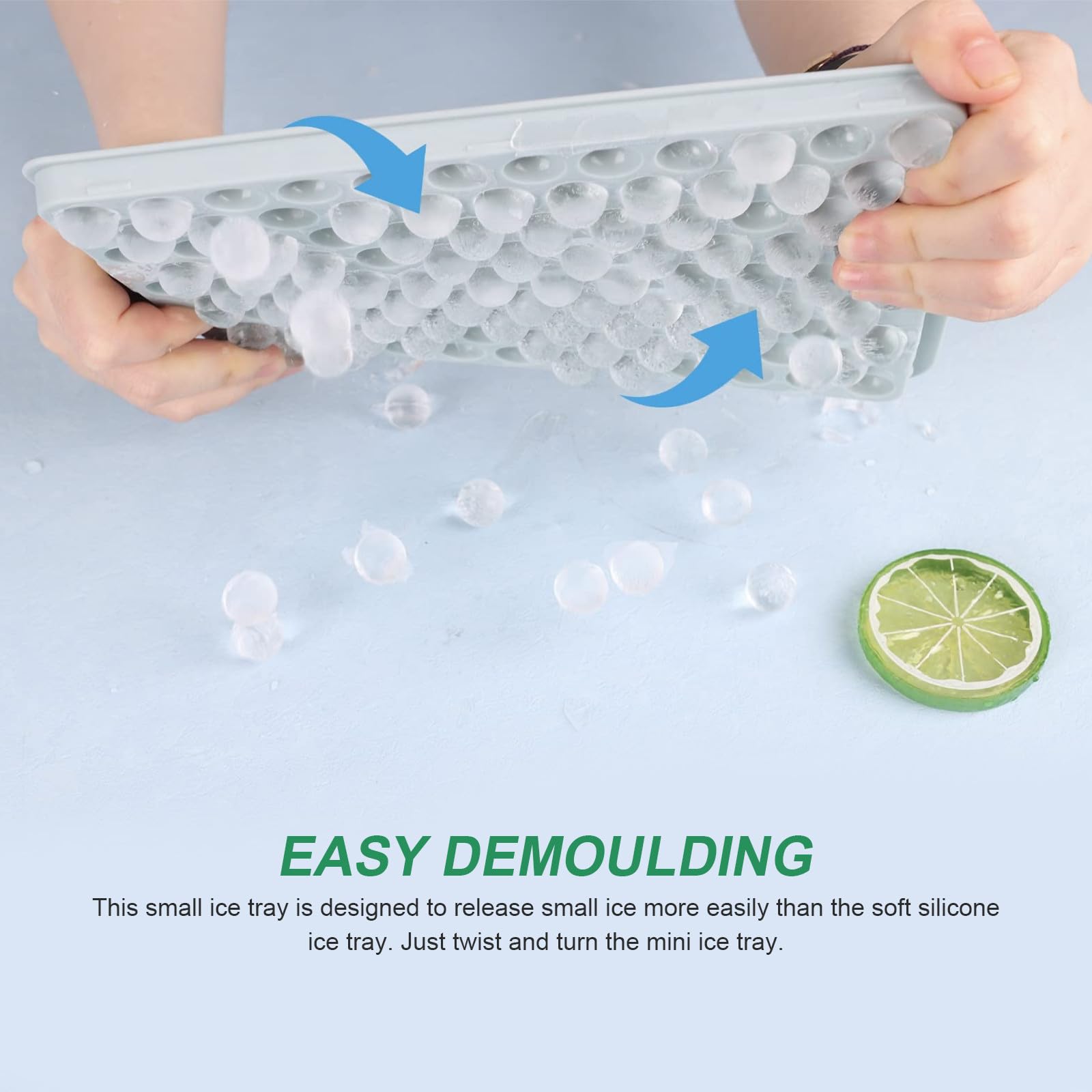 Zerodeko Stampo per Cubetti di Ghiaccio Rotondi in Plastica Design Impilabile e Facile Rilascio, per Bar e Negozi di Snack