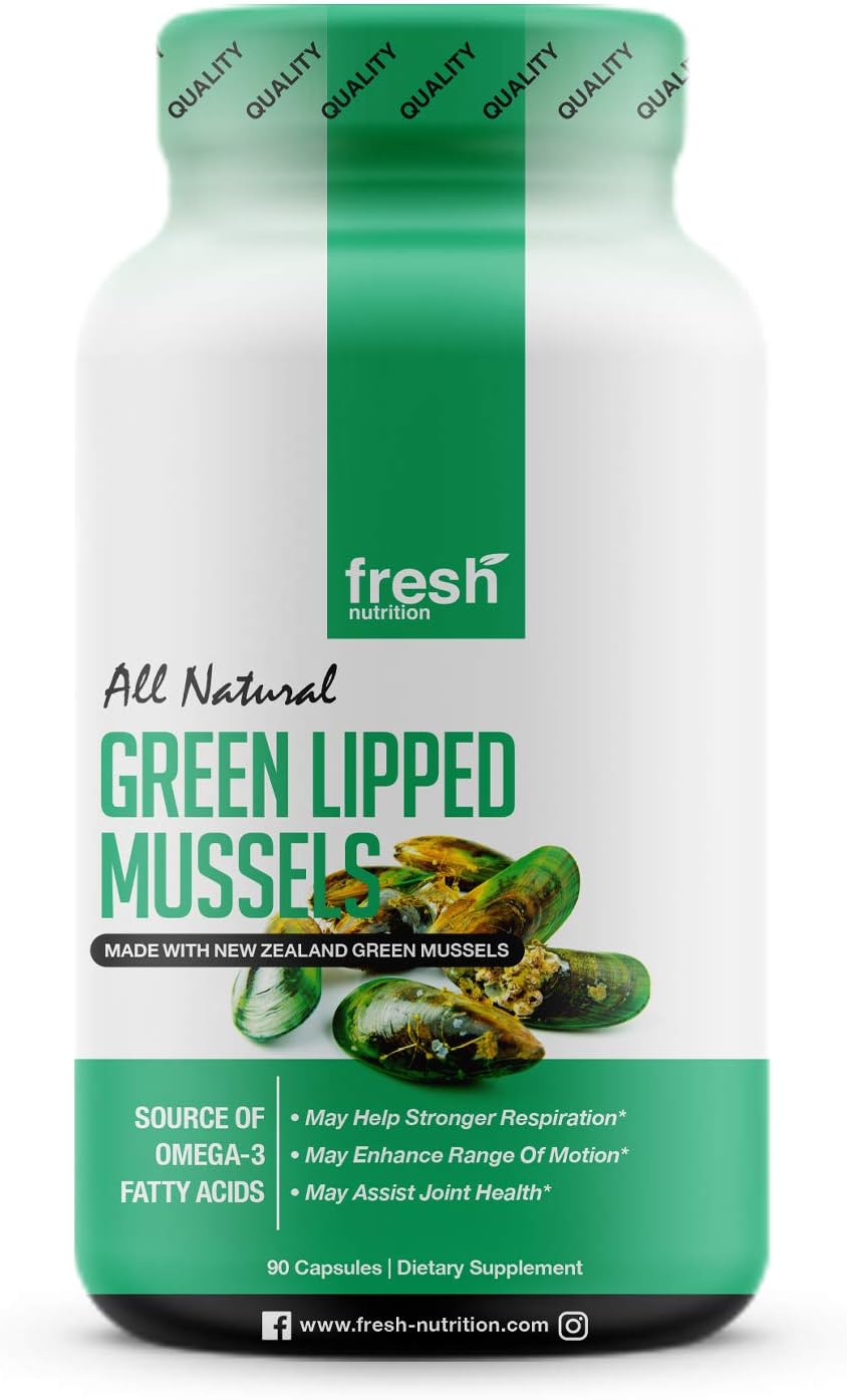 Green Lipped Mussel Capsules - Strongest DNA Verified from New Zealand - Perna Canaliculus Omega Supplement - May Promote Healthy Jiont
