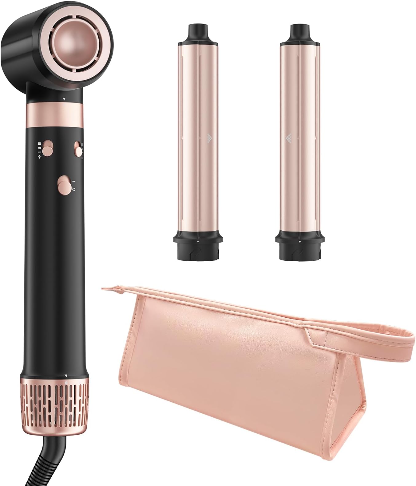 Dual Voltage 3 in 1 Hot Hair Styler – High-Speed Hair Dryer with Air Styler with Long Barrel Air Styler, European Hair Tools Styling, Fast Drying and Quick Styling, Travel Case,Gifts for Women