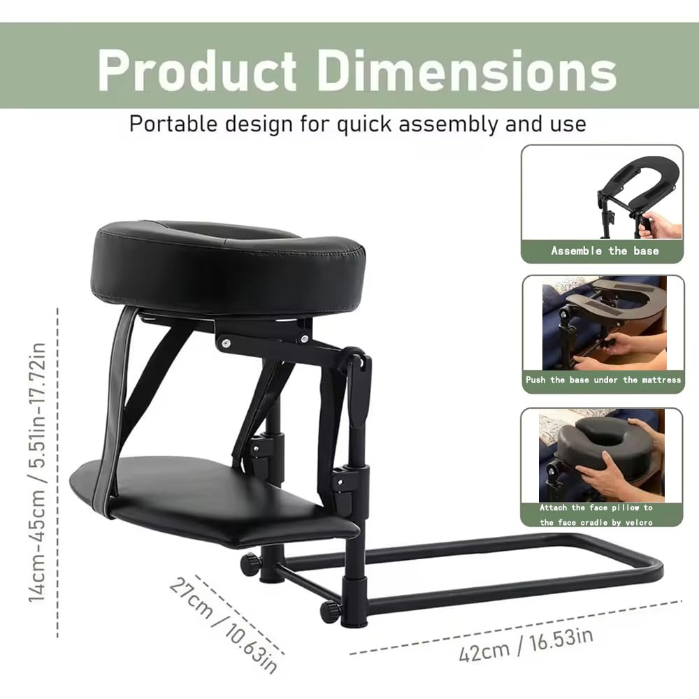 Juego de Cojines para Cabeza,Reposacabezas de para Mesa de Masaje Portátil,reposacabezas ajustable,bolsa de transporte,Reposabrazos desmontabl,para Apto para colchones de 14 a 45 cm